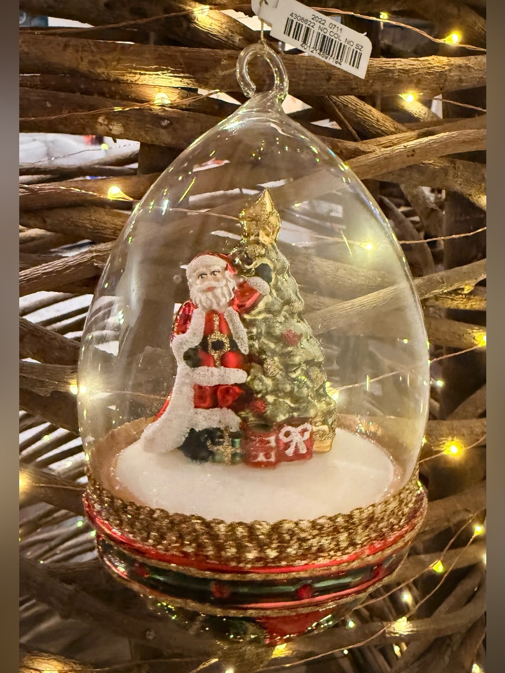 Neiman Marcus Exclusive Santa Globe Christmas Ornament